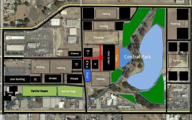 Collins plan for the new Civic Center area in Visalia on Burke