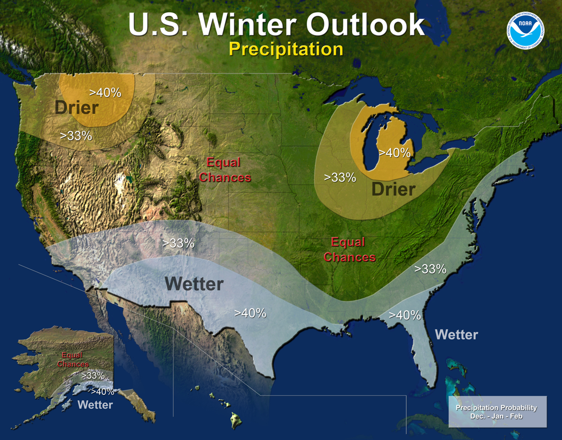 NOAA prediction for a wet southern California