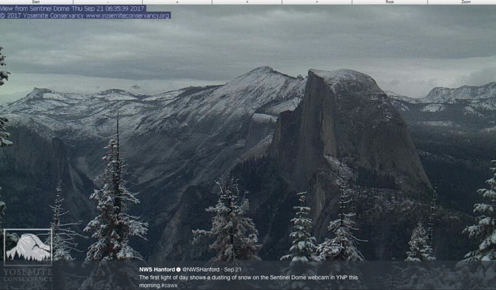 Early snow hits Yosemite