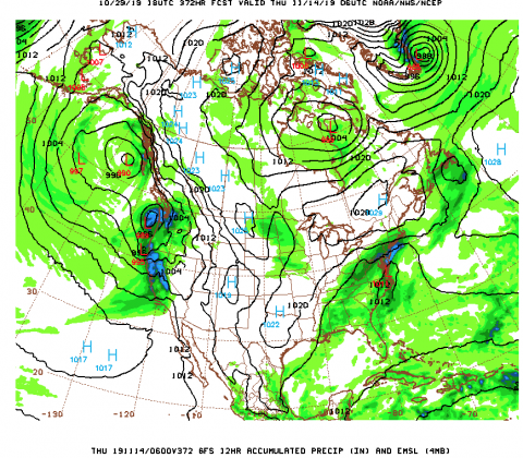 NOAA GFS map for Nov 14