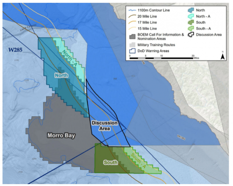 revised call areas would move turbines closer to shore
