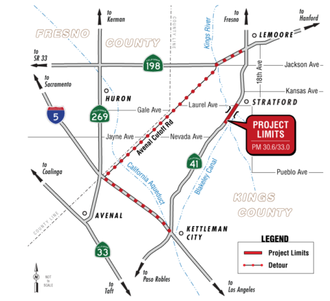 original Cal Trans plan would divert traffic over Avenal Cutoff next year Now that has changed