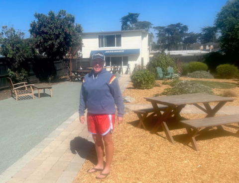 Jennifer Dorn in the beer garden