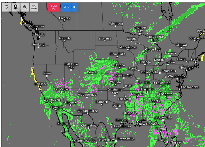 Rain expected accross middle California Sept 18